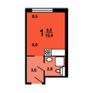 Планировки 1-комнатные квартиры серии ПИК-2