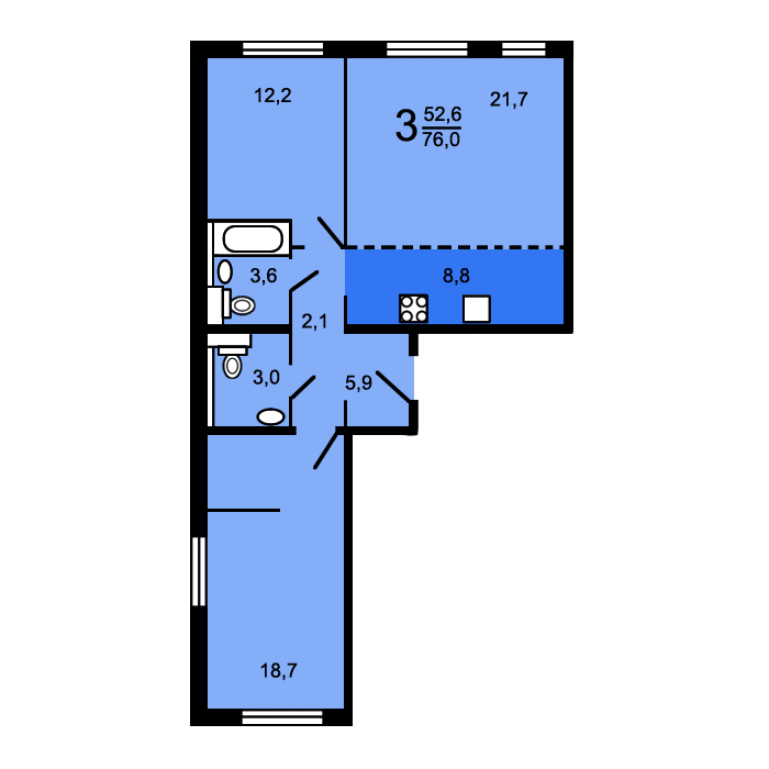 Планировка квартиры пик 3 комнаты