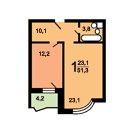 Планировки 1-комнатные квартиры