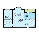 Планировки 2-комнатные квартиры