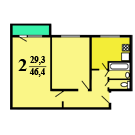 Планировки 2-комнатные квартиры